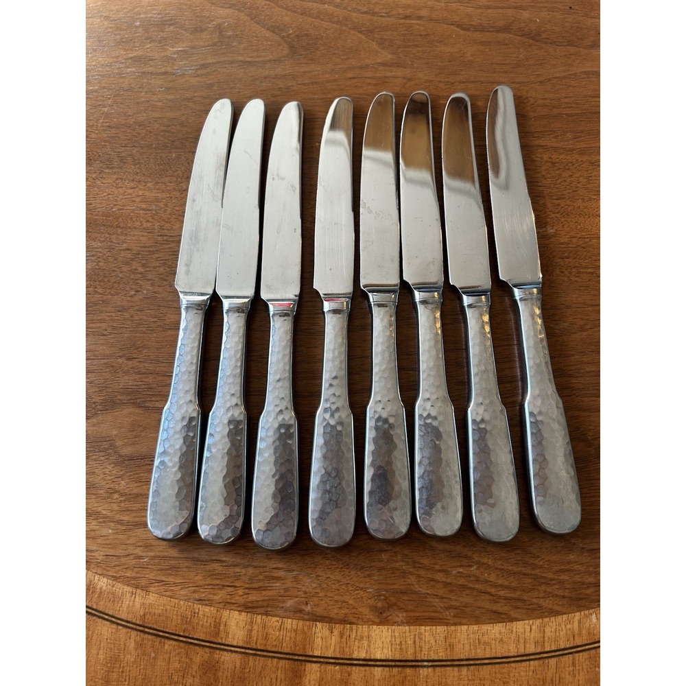 8 Dinner Knives Towle HAMMERSMITH 18/8 Stainless Handle Germany 9 1/4"